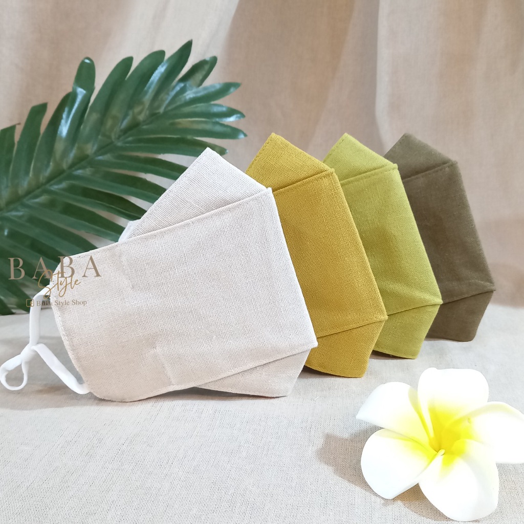 Khẩu trang vải linen,3 lớp kháng khuẩn,100% sợi tự nhiên, hợp thời trang, mềm mại với da, sử dụng được nhiều lần