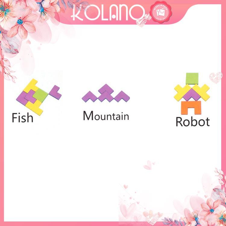 Đồ Chơi Xếp Hình Gỗ KOLANO Đồ Chơi Giáo Dục Trí Uẩn Tangram Nga Phát Triển Tư Duy Thông Minh TE-001212