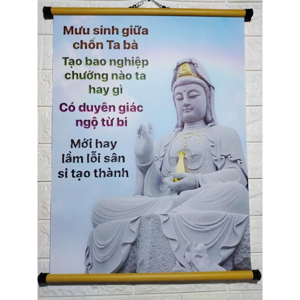 TRANH BỒ TÁT (MƯU SINH, NGHIỆP QUẢ...) TRANG NGHIÊM - KÍCH THƯỚC 40x70 - MÃ SP 4A-06 - Shop Thành Tâm