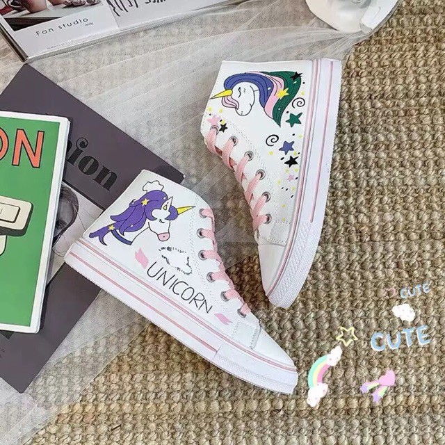 (Rẻ vô Địch) Giày cao cổ unicorn vải ngựa một sừng NewlifeShop