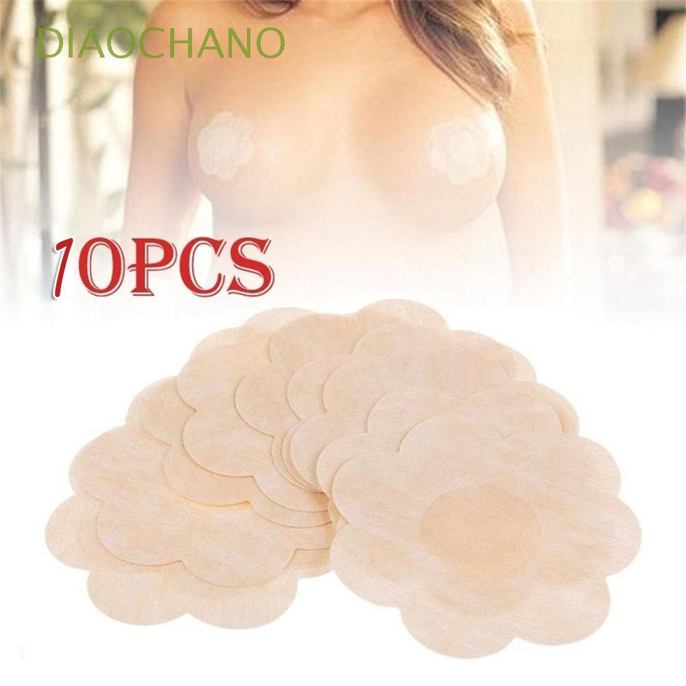 DIAOCHANO 10 Pcs Disposable Sexy Bra Pad Flower Shape Anti-Sagging  Invisible Nipple Cover