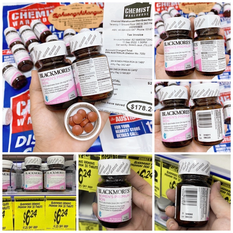 DATE 11/24 - VIÊN UỐNG BỔ SUNG VITAMIN SẮT CHO PHỤ NỮ MANG THAI BLACKMORES WOMEN'S PREMIUN IRON 30 VIÊN