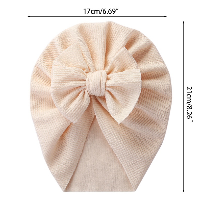 Mũ Trùm Đầu Thắt Nơ Bằng Vải Cotton Mềm Màu Trơn Dễ Thương Cho Bé