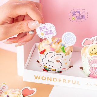 Khuôn Nướng Bánh TS Cao Cấp Chuyên Dụng | Set 150 Thẻ Giấy Hình Tam Giác Họa Tiết Hoạt Hình Trang Trí Bánh Cupcake