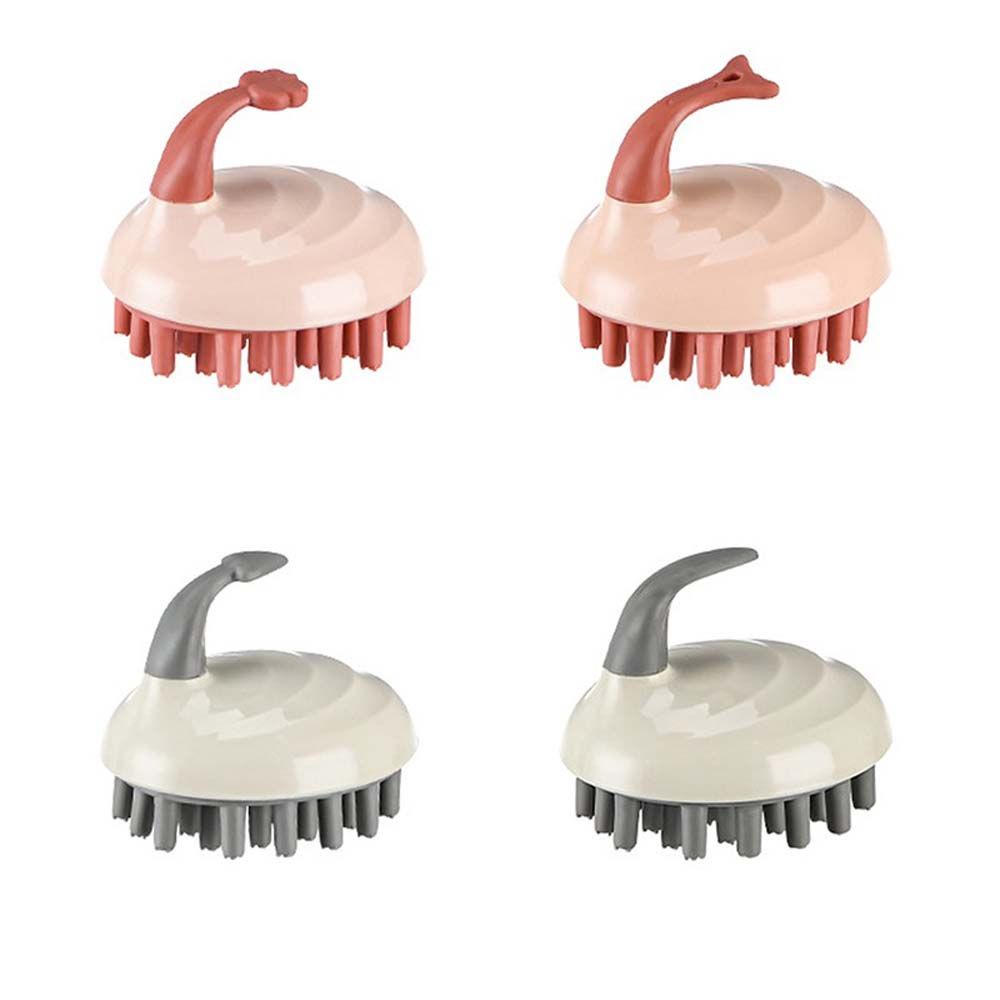 Lược Chải Tóc Mát Xa Da Đầu Bằng Silicon Mềm Hình Hoạt Hình Dễ Thương Có Tay Cầm