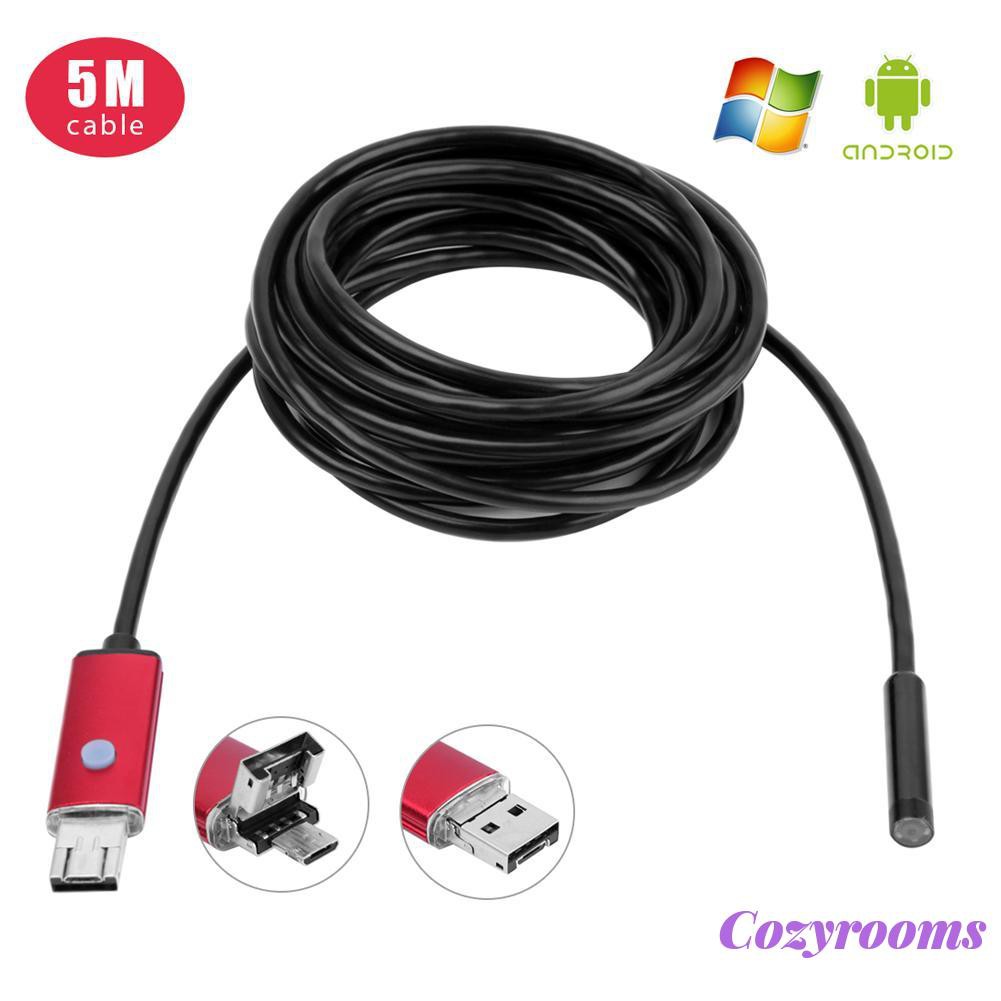 ANDROID Máy Quay Nội Soi 5.5mm Ống Kính 2 Trong 1 Chống Nước 6 Led