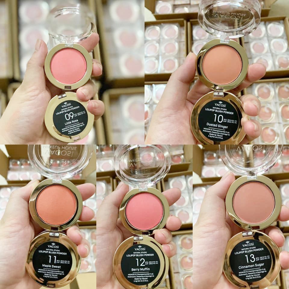 Date 10.2022 Phấn Má Hồng Dạng Hộp Vacosi LOLIPOP BLUSH POWDER 5g