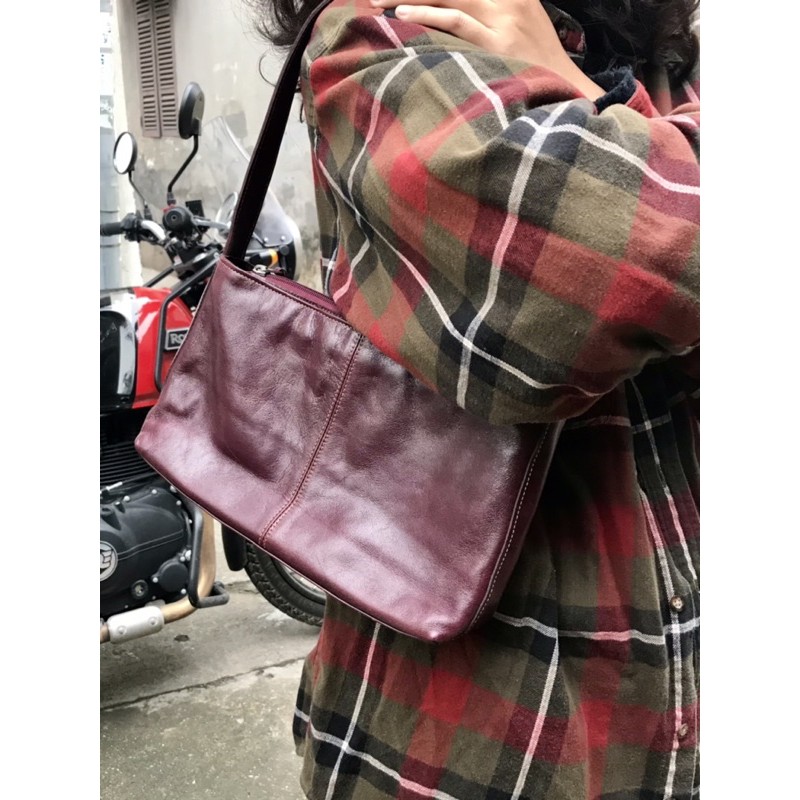 Túi xách kẹp nách da thật si, đã bao gồm phí shopee