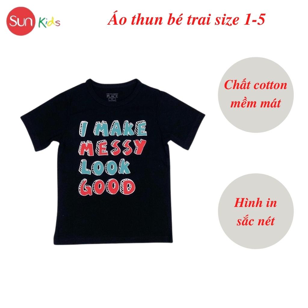 Áo thun bé trai xuất xịn, áo phông cho bé trai, chất cotton, size 1-5 tuổi - SUNKIDS