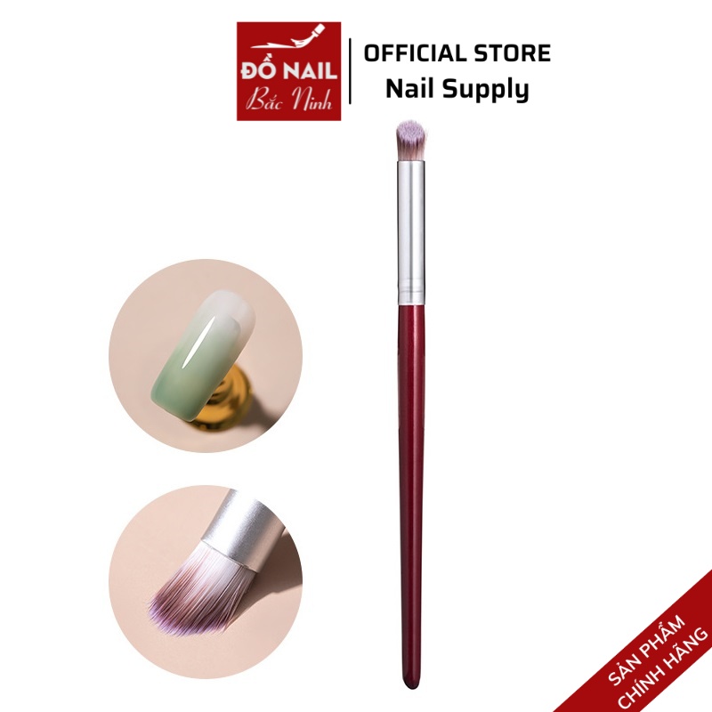 Cọ Ombre Nail Cán Gỗ Đầu Tròn Xiên Làm Móng