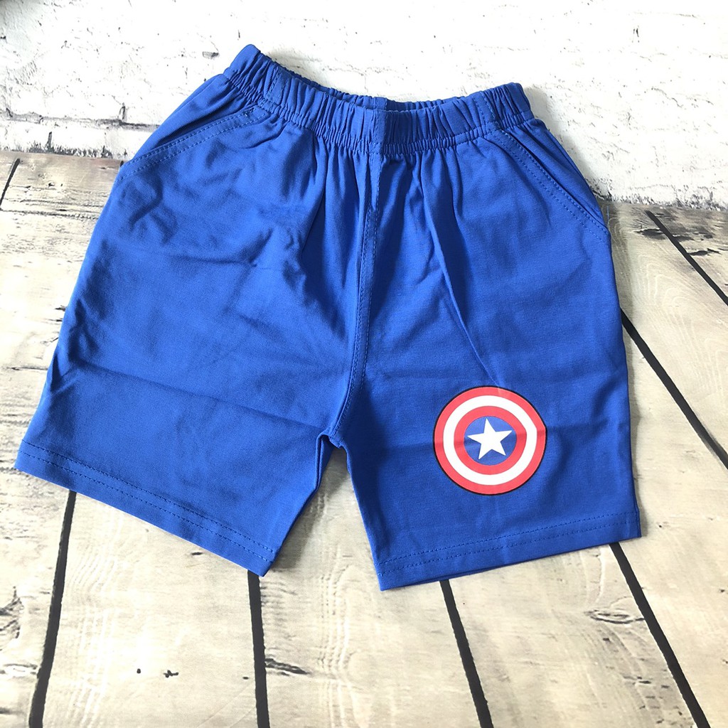 Quần áo siêu nhân đội trưởng mỹ  lửng set 2 chi tiết - cotton 100%