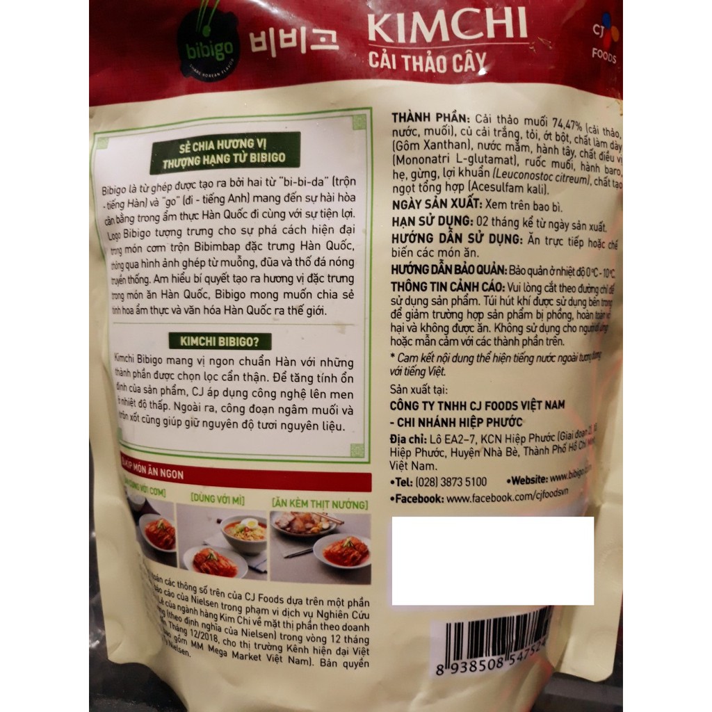 Kim Chi Cải Thảo Ông Kim's Nguyên Cây Túi 1kg