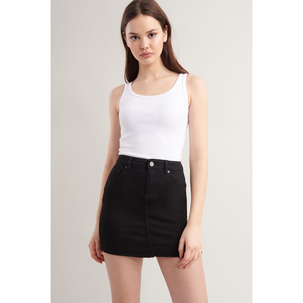 Chân váy jeans đen dáng ngắn xuất xịn