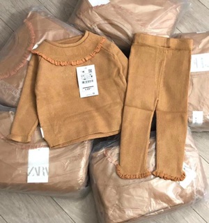 Set len zara cho bé gái chất đanh mịn