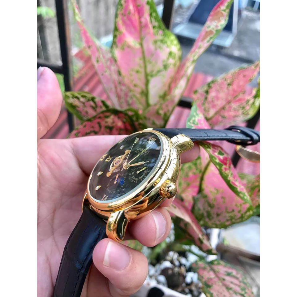 ĐỒNG HỒ CƠ NAM AUTOMATIC CHÍNH HÃNG JUNMING DÂY DA CAO CẤP TẶNG KÈM VÒNG ĐEO TAY TỲ HƯU (ẢNH THẬT 100%) | BigBuy360 - bigbuy360.vn