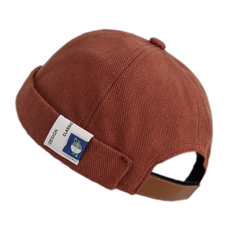 Mũ beanie không vành màu trơn in chữ phong cách cổ điển dành cho nam và nữ