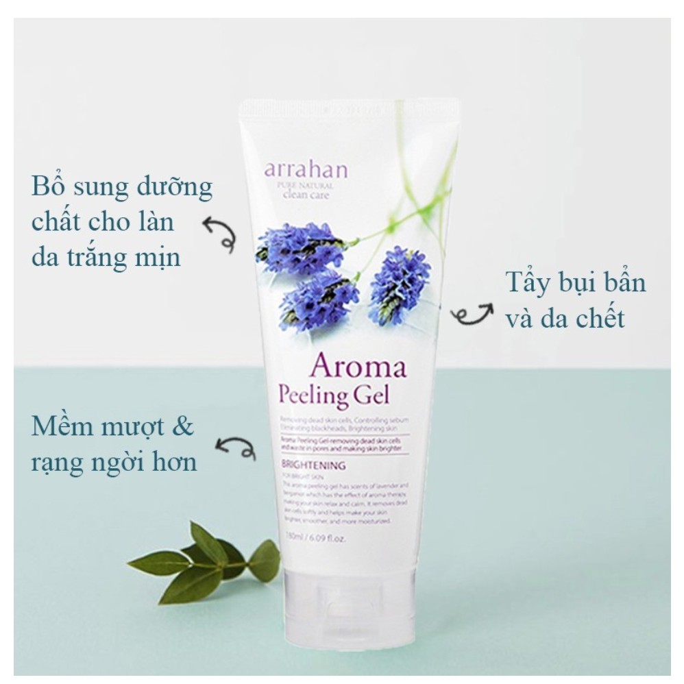 Gel Tẩy tế bào chết Hoa Oải Hương Arrahan Aroma Peeling Gel 180ml - Hàn Quốc Chính Hãng