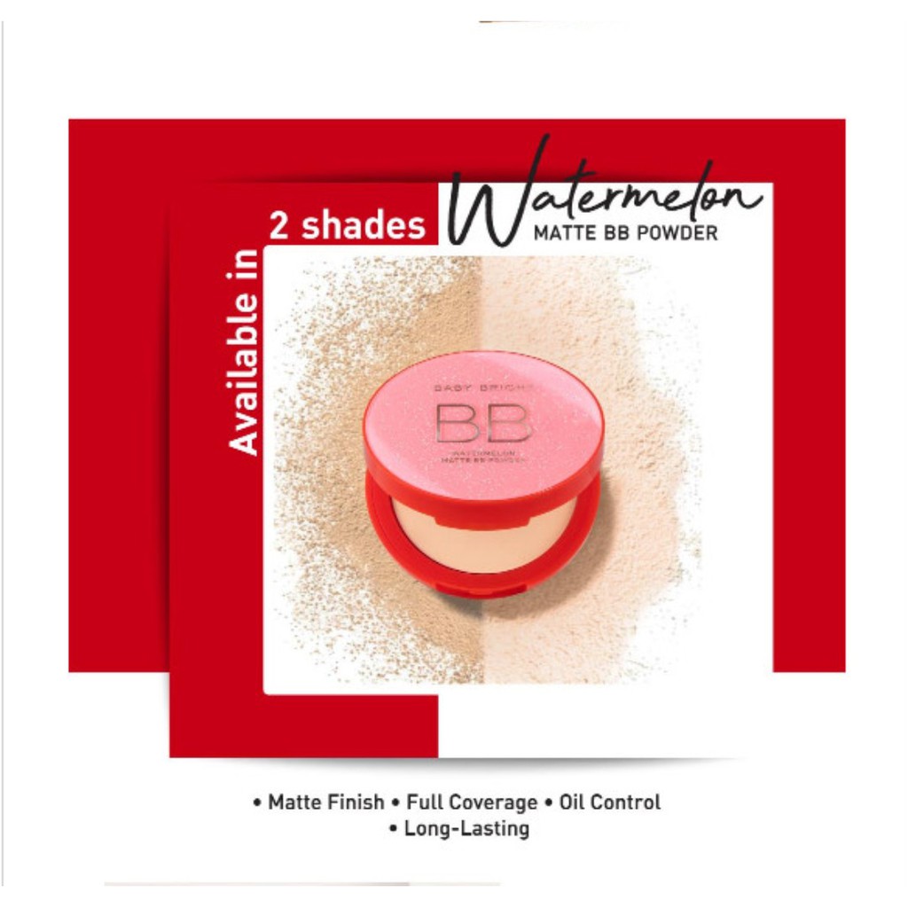 (Auth Thái) Phấn Phủ Kiềm Dầu Baby Bright Watermelon Matte BB [9g]