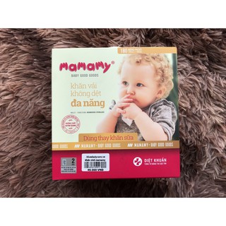 { SIÊU RẺ} Khăn khô đa năng Mamamy 180 tờ (có nắp)