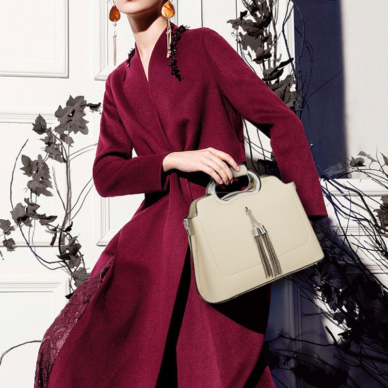 Túi Xách Đeo Vai Một Bên Vai Có Tua Rua Thời Trang Hàn Quốc Cổ Điển Dành Cho Bạn Nữ