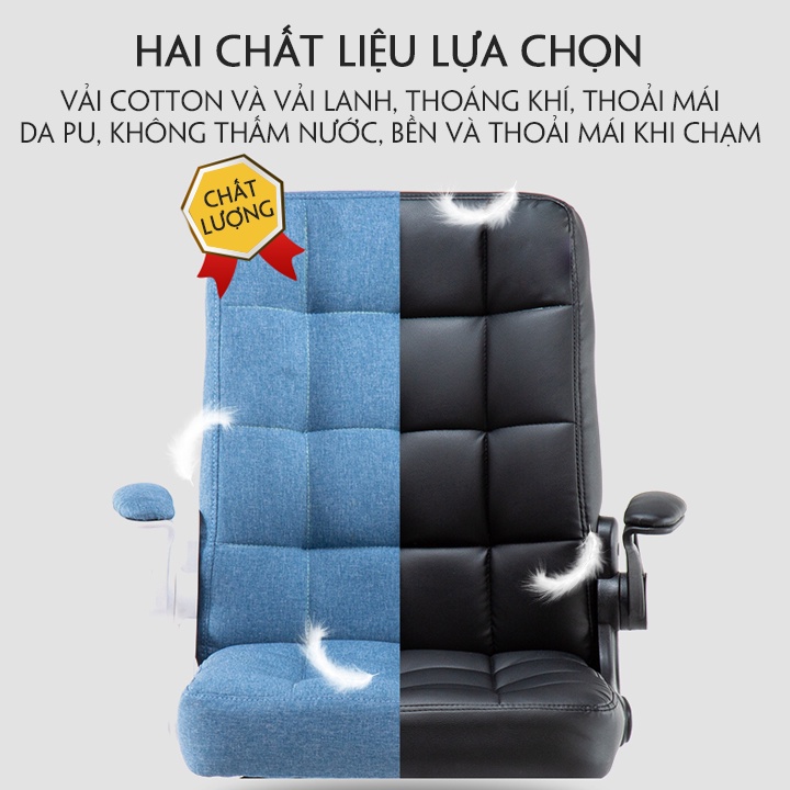 Ghế ngồi văn phòng xoay nâng hạ chiều cao điều chỉnh tựa tay Vải cao cấp