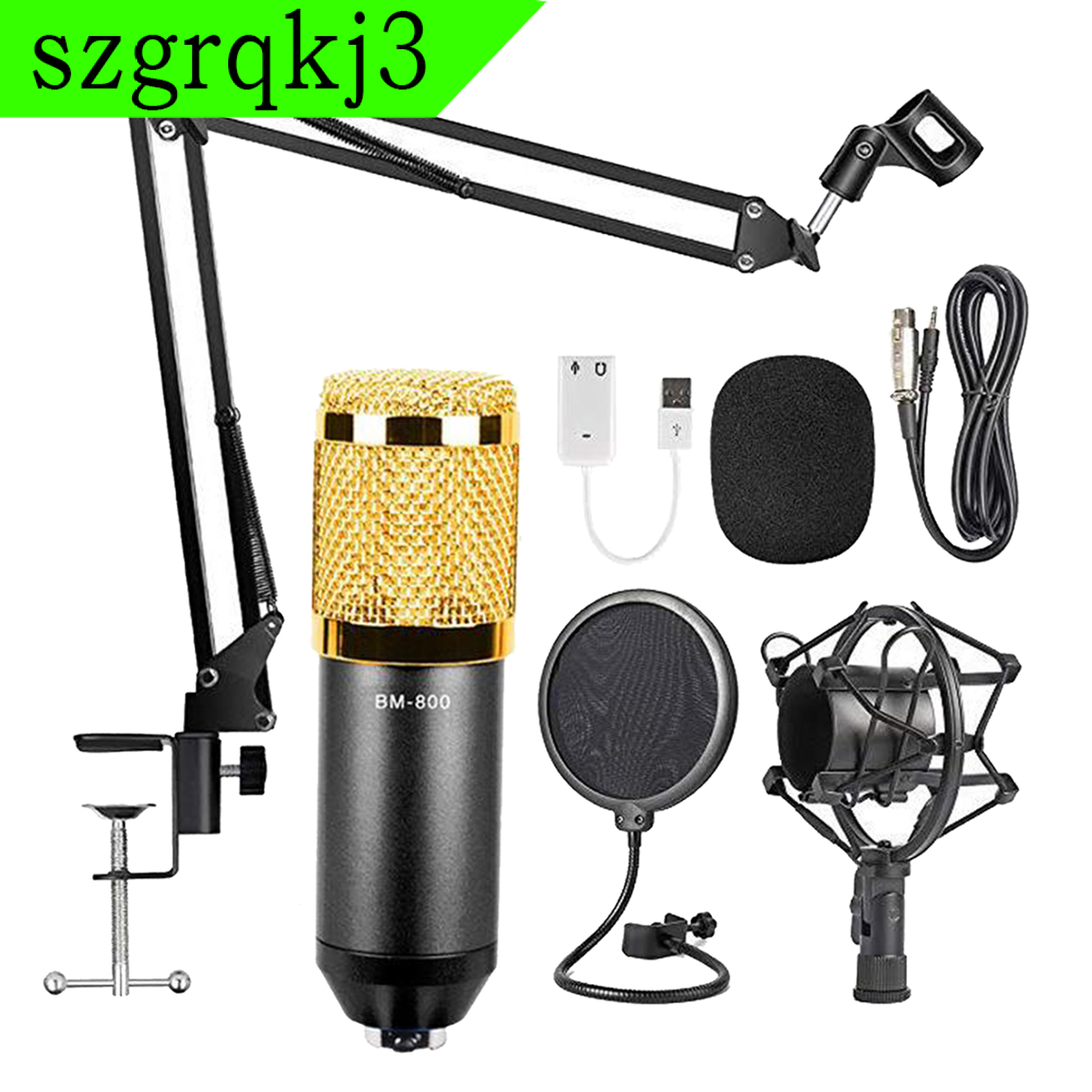 WenZhen Music Broadcasting Recording Condenser Microphone Kit Computer Cardioid Mic BM800