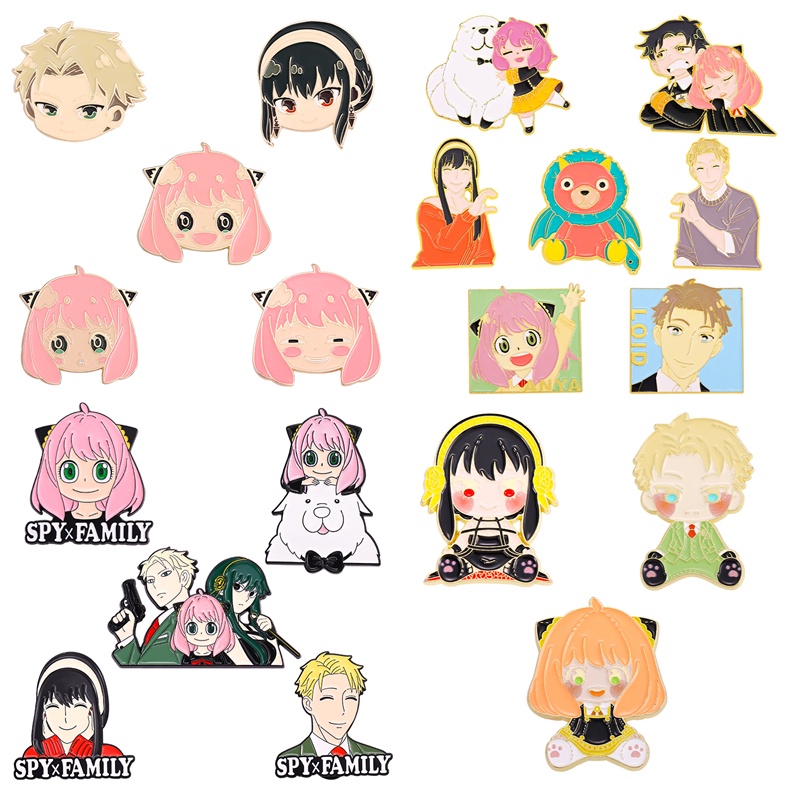 Ghim cài áo QIHE JEWELRY chủ đề hoạt hình Spyxfamily với 21 phong cách tùy chọn