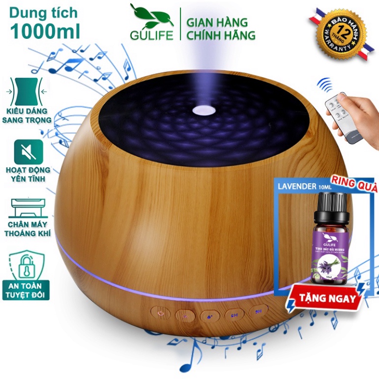 ✅ Máy Xông Tinh Dầu ✅ Máy khuếch tán tinh dầu, Phun Sương Tạo Độ Ẩm Bát Tiên Bluetooth Có Remote Dung Tích 1000ml