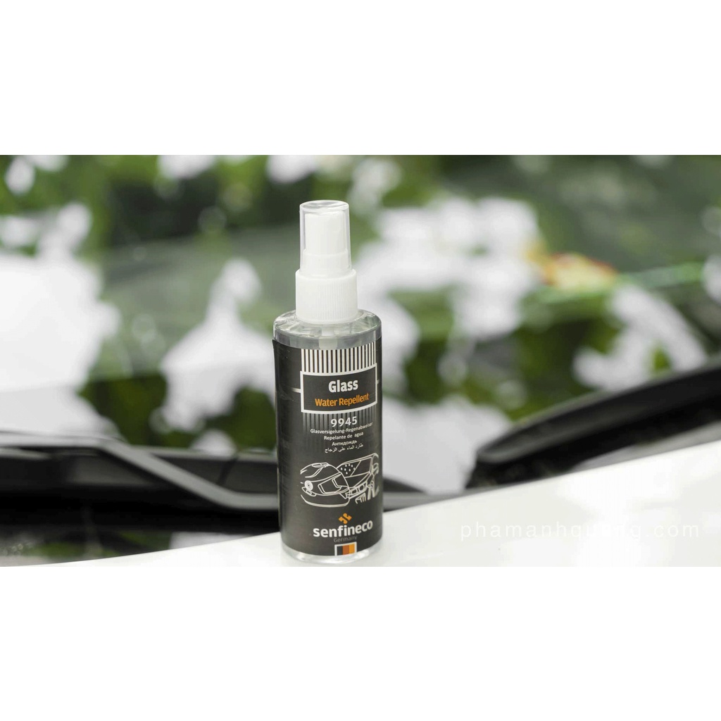 Dung dịch chống bám nước mưa trên kính ô tô, Chai xịt phủ nano kính Senfineco Glass Water Repellent 9945 - 100ml