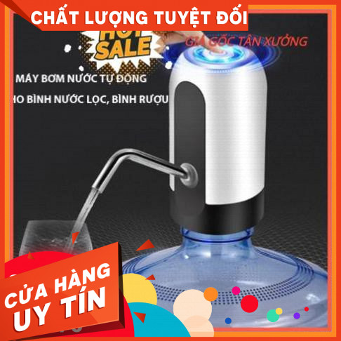 FreeShip-Hót trend-Hàng sẵn-BÌNH BƠM RÓT NƯỚC-Vòi bơm hút nước điện tự động có sạc USB-có led-Hàng cao cấp