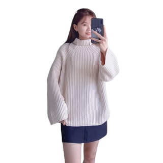 Áo Len 2hand Màu Be form rộng đẹp 😍🤞