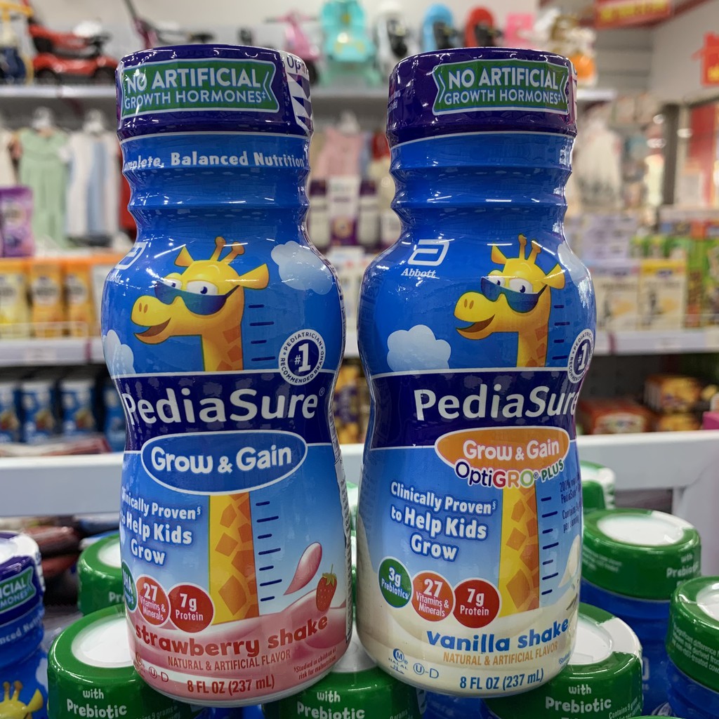 ❤ Sữa Pediasure nước Vani,  Dâu, Chất xơ, Chuối, Socola 273ml -Mỹ Sữa Pediasure nước Grow Gain 237ml Mỹ