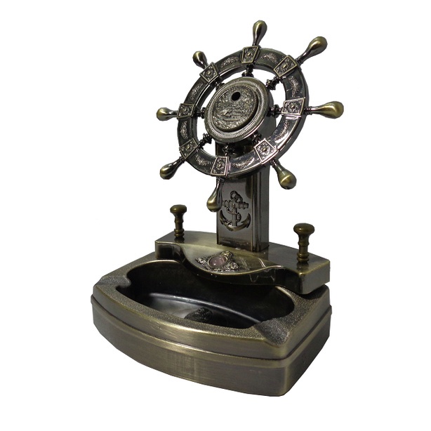 Gạt tàn thuốc lá hình bánh lái tày thủy, kim loại mạ đồng cao cấp