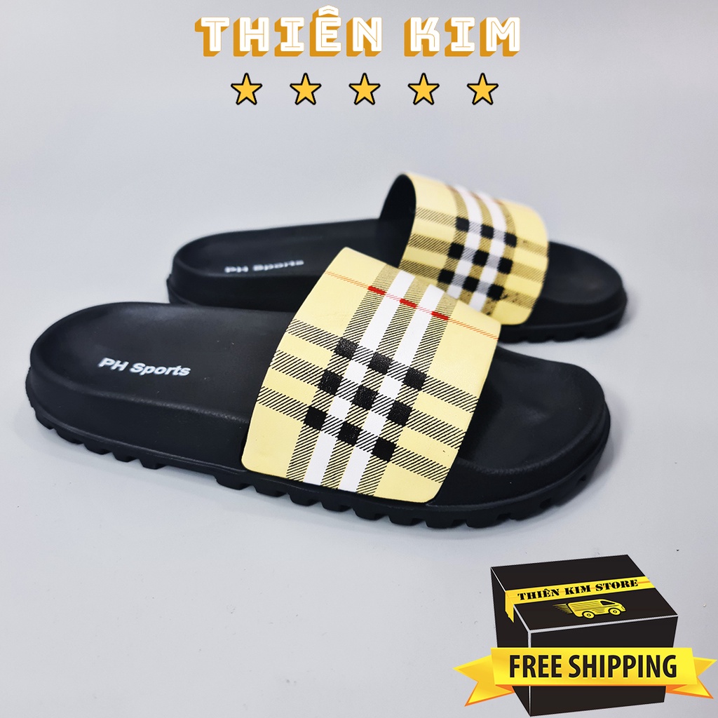 Dép nam, dép nữ quai ngang Unisex mang cặp thời trang đế cao su mềm êm chân D7722