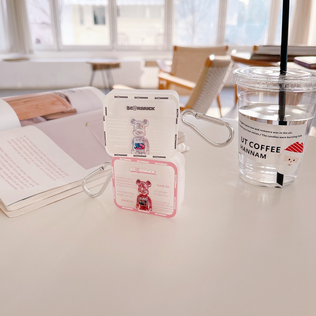 Ốp bảo vệ hộp sạc tai nghe Airpods Pro 3 1 2 3 Bluetooth không dây bằng silicon mềm trong suốt hình gấu