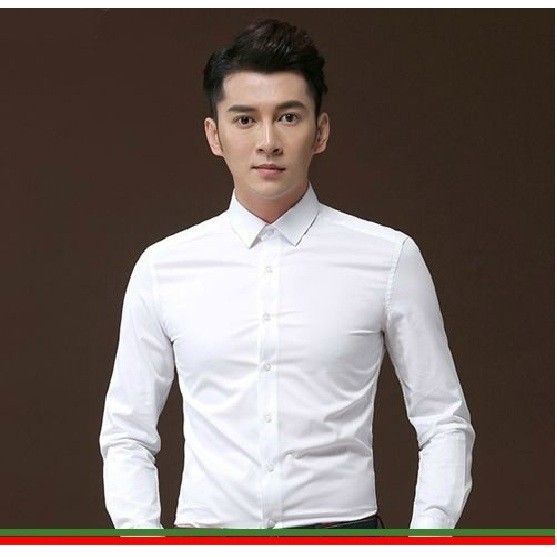 Sơ mi Nam dài tay màu trắng trơn | BigBuy360 - bigbuy360.vn