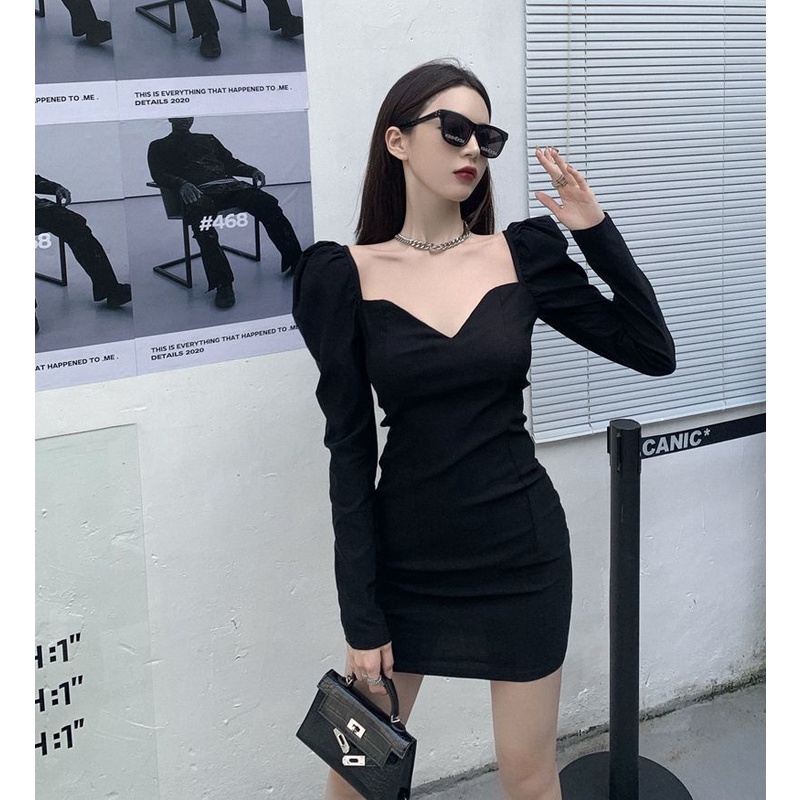 Sang Trọng Đầm Nữ Tay Dài Dáng Ôm Thời Trang Quyến Rũ