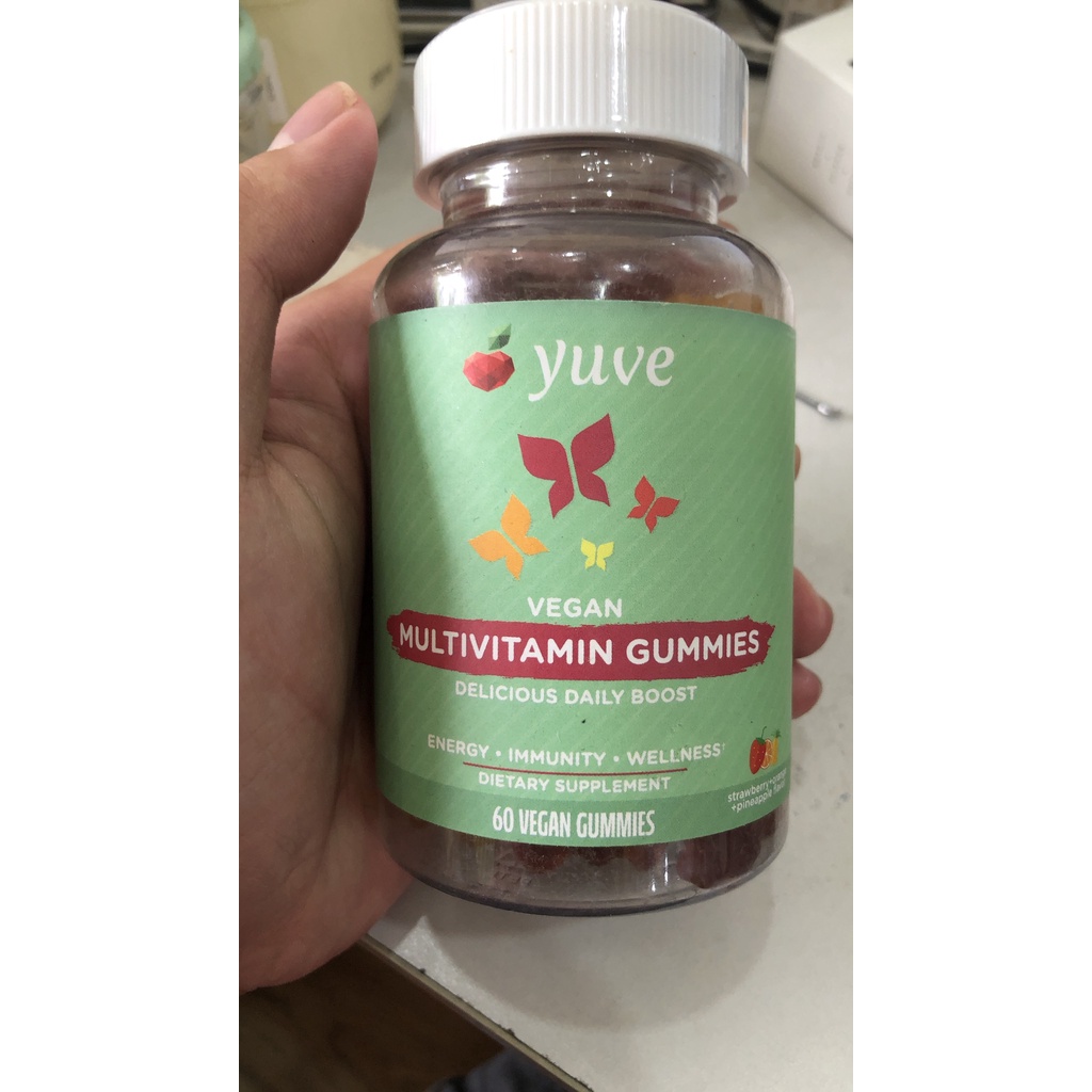 Yuve Vegan Multivitamin Gummies for Men and Women - Daily Energy, Strength, Immunity - Vitamin A, C, B3, B6, B12, Biotin