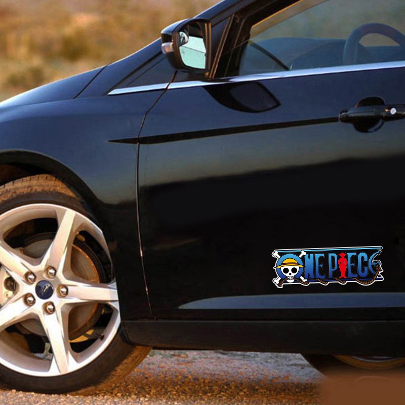 Miếng Dán Phản Quang Họa Tiết Hoạt Hình One Piece Trang Trí Xe Mô Tô