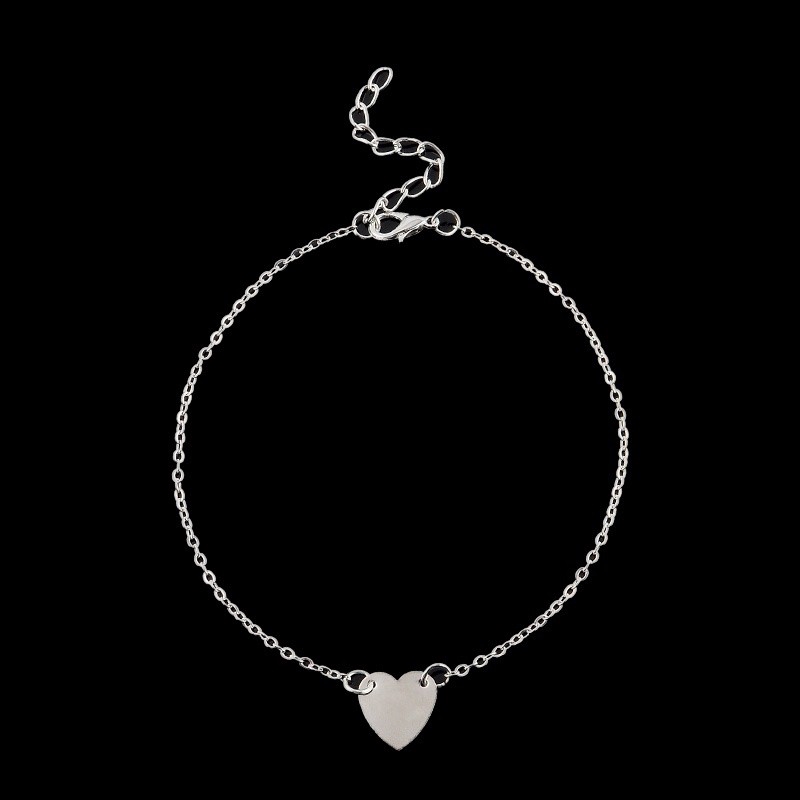 Lắc chân vòng chuỗi có thể điều chỉnh mặt hình trái tim