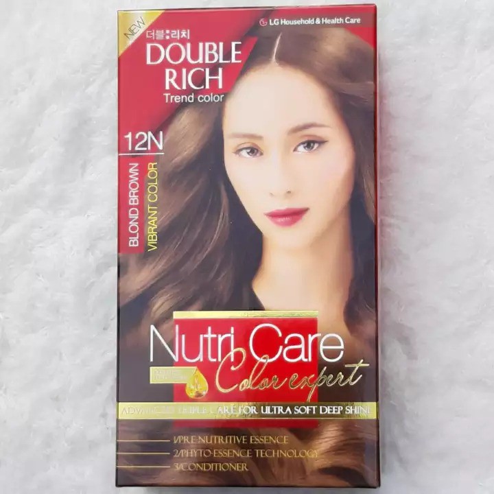 Thuốc nhuộm tóc Double Rich nâu ánh vàng 12N