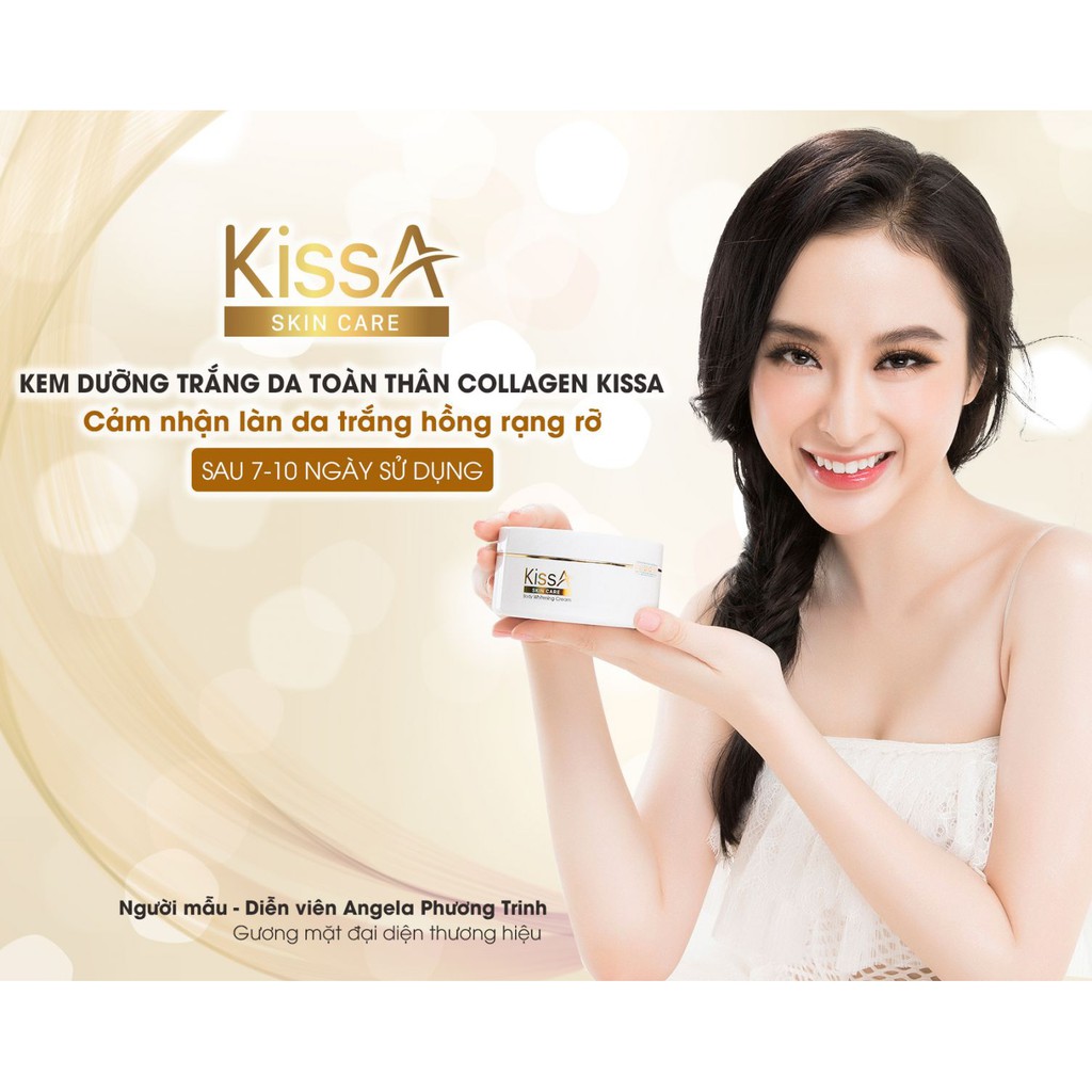 KEM DƯỠNG TRẮNG DA TOÀN THÂN COLLAGEN BODY WHITENING CREAM KISSA 200 GRAM