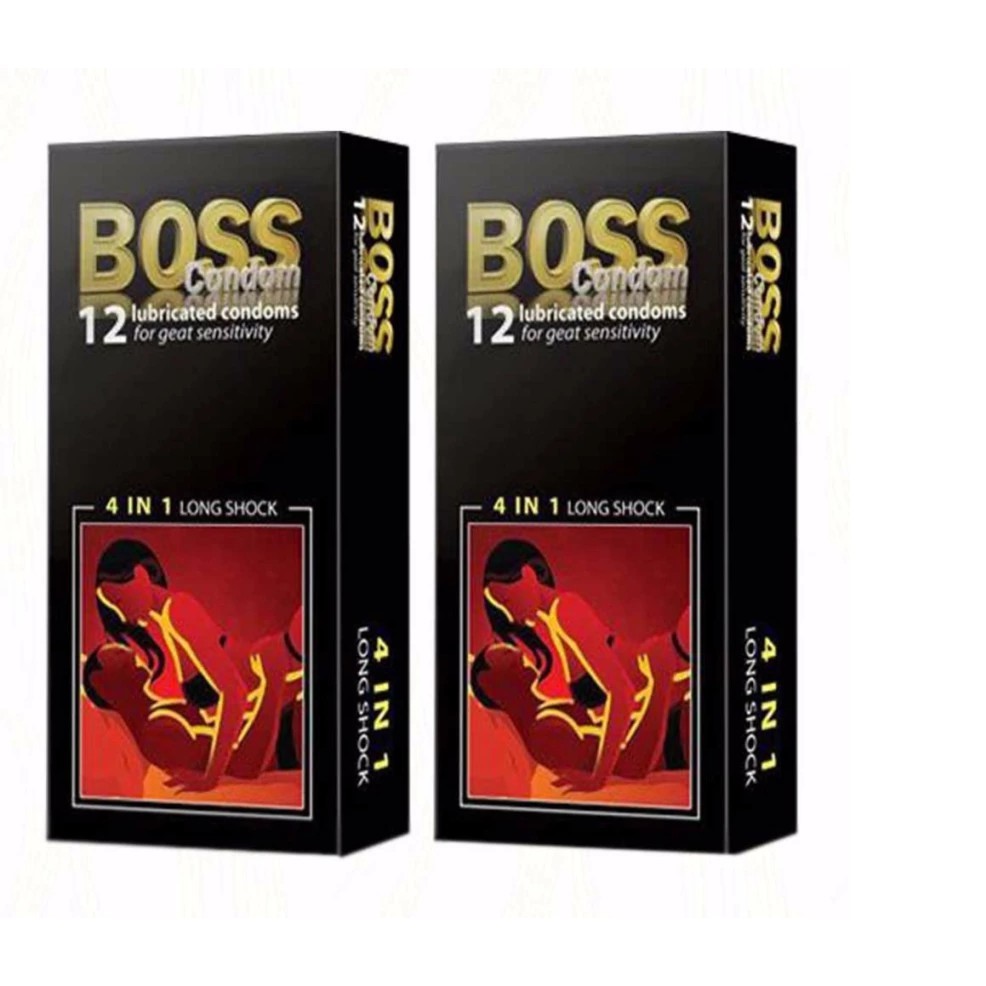 Bộ 2 bao cao su 4in1 Boss Gân Gai Kéo dài thời gian Siêu Mỏng 24 cái CB015