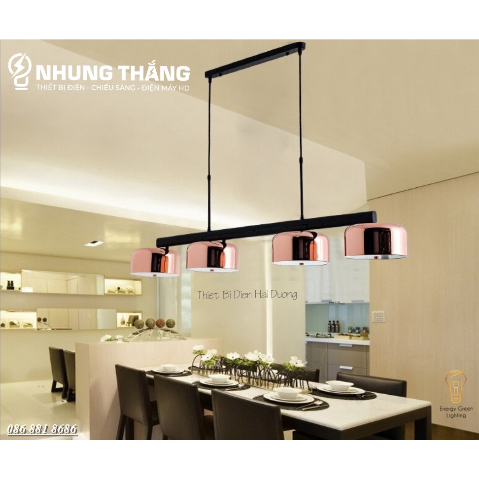 Đèn Thả 4 Chao Đui Đồng DGT-1501 - Xoay 90 Độ - Decor Trang Trí Nội Thất Sang Trọng - Phong Cách Hiện Đại -Kèm4 Bóng G45
