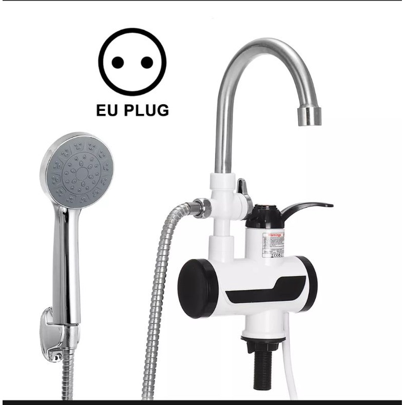 Máy nước nóng lạnh trực tiếp. Máy nước nóng tại vòi, chức năng chống giật, có kèm vòi sen và vòi rửa