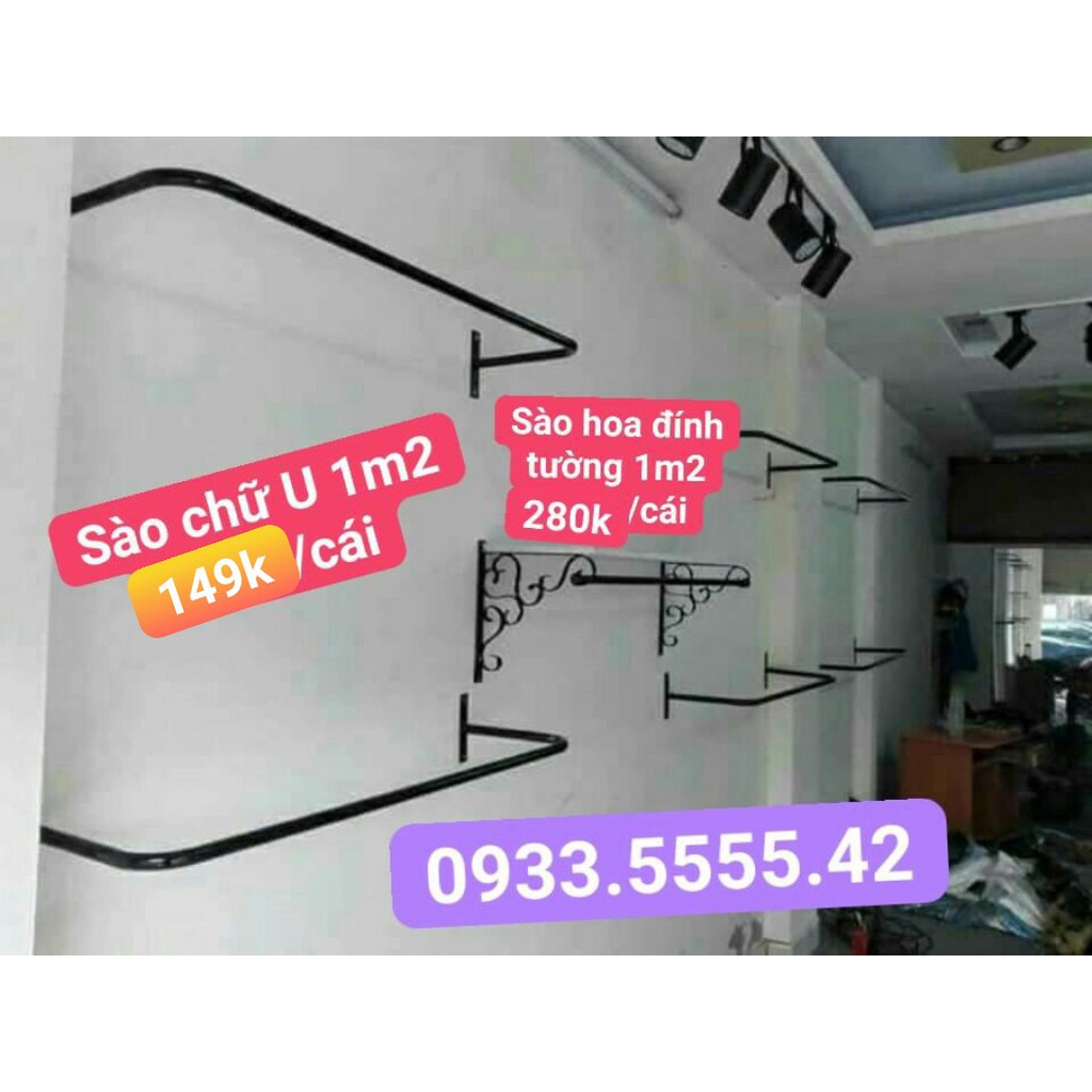 Bộ sào hoa mai TRẮNG-ĐEN [ FREE SHIP-RẺ ] treo quần áo-sắt sơn tĩnh điện-bền và chịu lực tốt