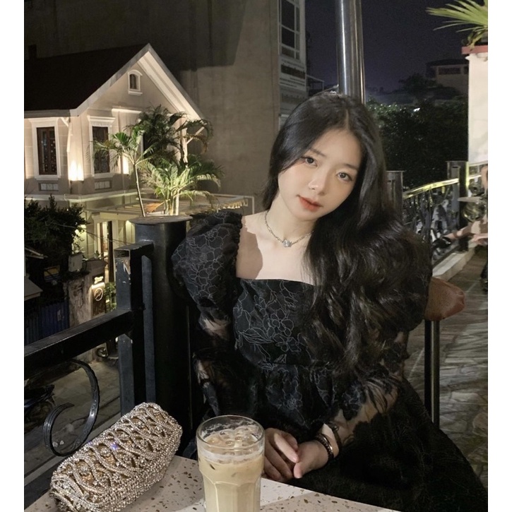 Váy trắng tiểu thư Pretty In Rosé Dress Cúp ngực tay phồng họa tiết sáng da form chuẩn tôn dáng | BigBuy360 - bigbuy360.vn