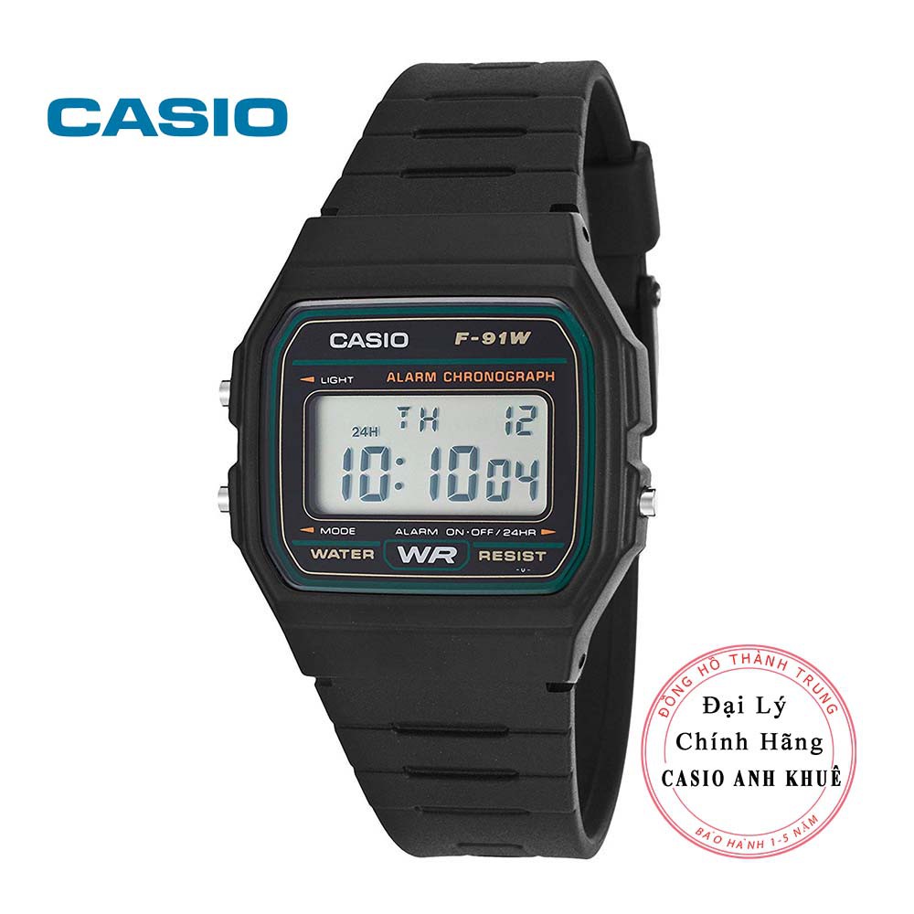 Đồng hồ nam Casio F-91W-3DG dây nhựa