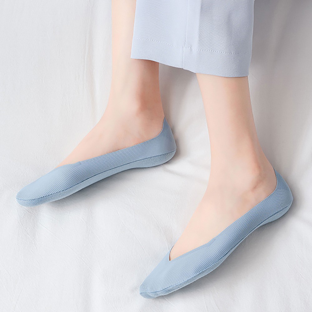 Tất thuyền vải cotton thoáng khí màu trơn phong cách Hàn Quốc thích hợp cho nữ