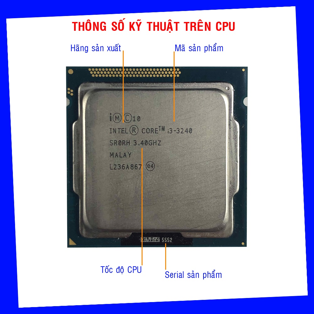 [ tặng keo tản nhiệt ] chip i3 3240 socket 1155 bộ vi xử lý intel chính hãng bảo hành đổi mới trong 12 tháng